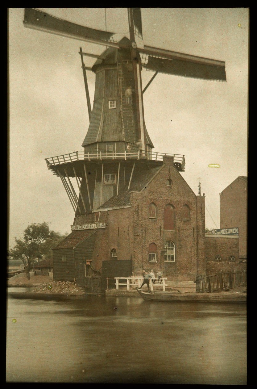 Spaarne, Haarlem'de buharlı mısır değirmeni De Adriaan by Anonymous