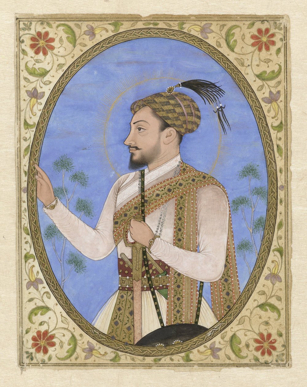 Sultan Muhammed Adil Şah Portretminiatuur van Sultan Muhammed Adil Shah van Bijapur by Anonymous