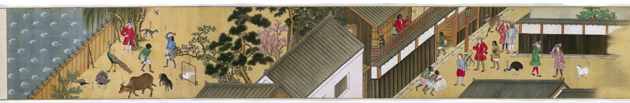 Dejima Makimono Nagasaki en Deshima'daki Trading Post by Anonymous