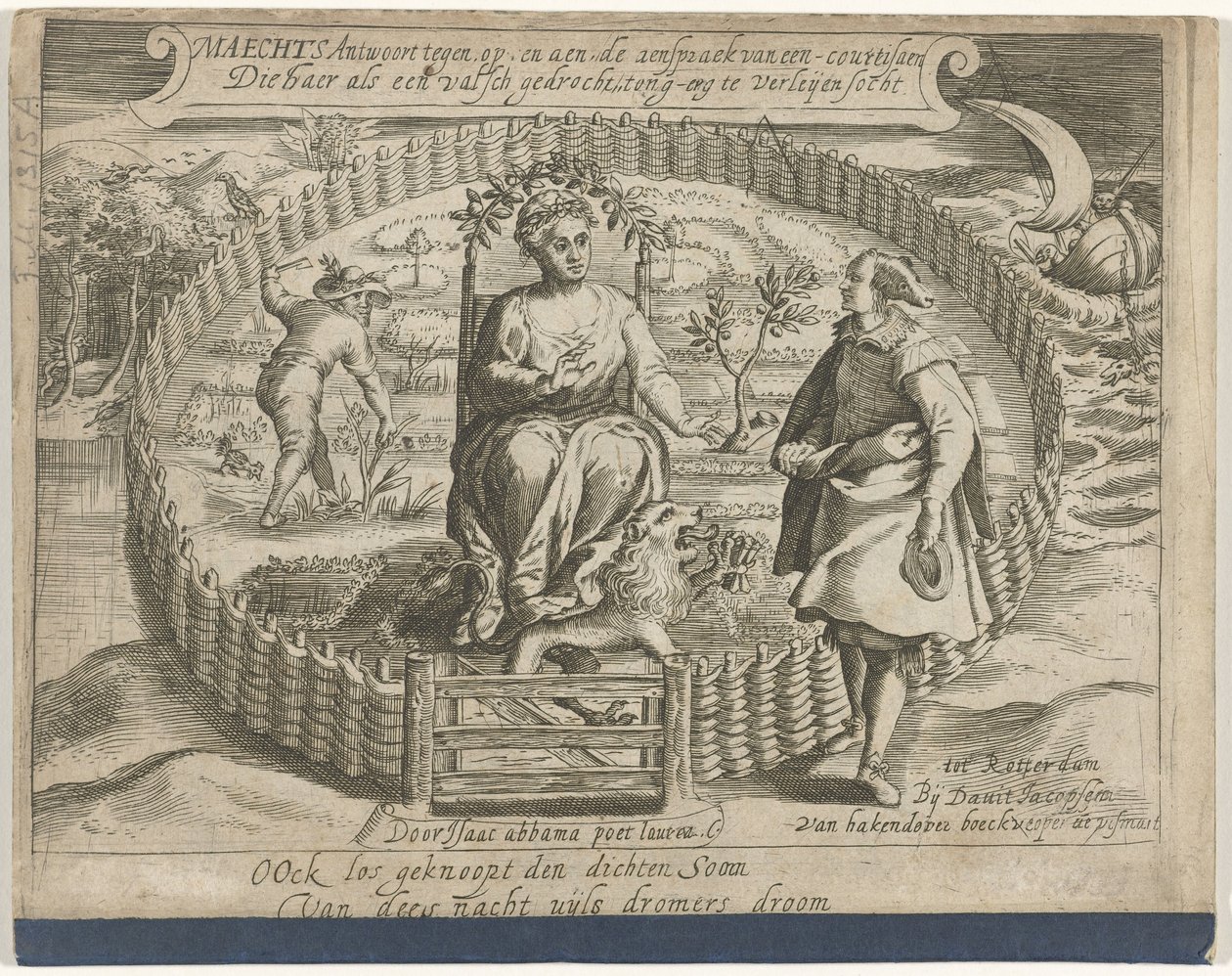 Broşürün başlık sayfası: Maechts, bir fahişenin konuşmasına karşı, on ve aen yanıtları / Die haer als een sahte canavarlar, tong-erg te leijen socht, 1617 by Anonymous