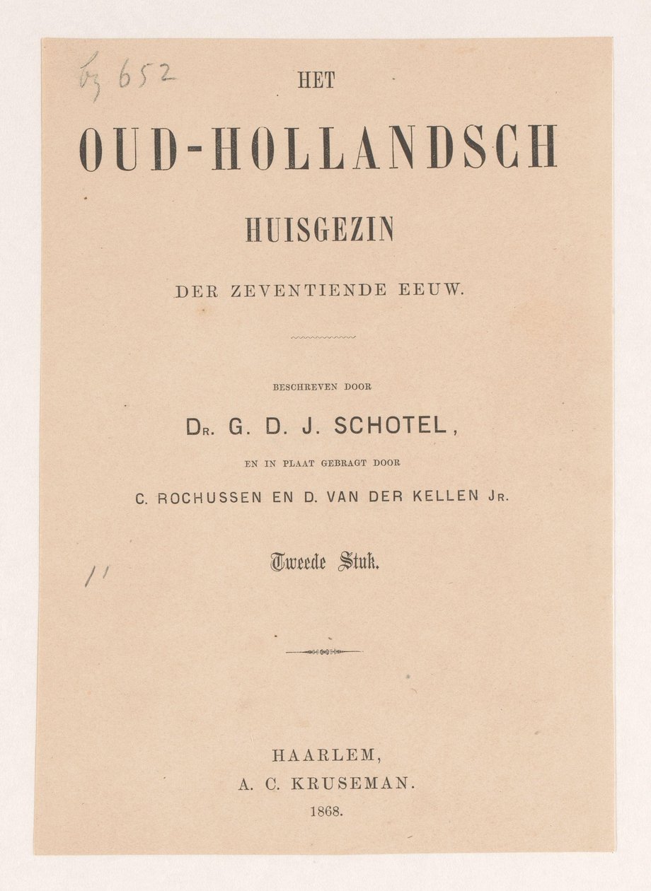 Başlık sayfası: Gillis Dyonisius Jacobus Schotel, The Old Dutch Household, Second Piece, 1868 by Anonymous