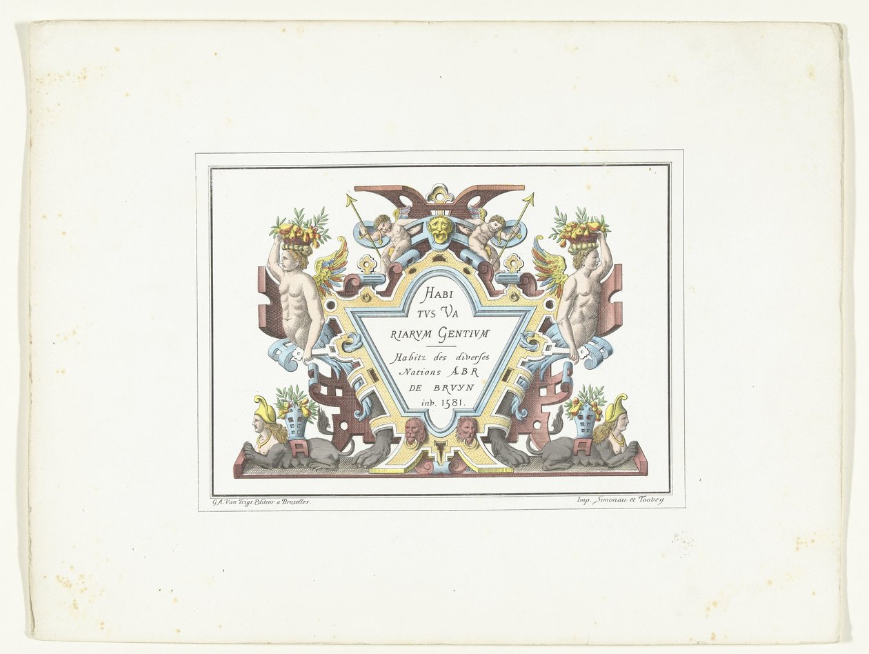 Faks ile Titelprent voor de series kostuumprenten Çeşitli Milletlerin Alışkanlıkları / Habitz des çeşitlilikleri Uluslar Abr De Bruyn env. 1581 (nesne üzerindeki başlık) by Anonymous