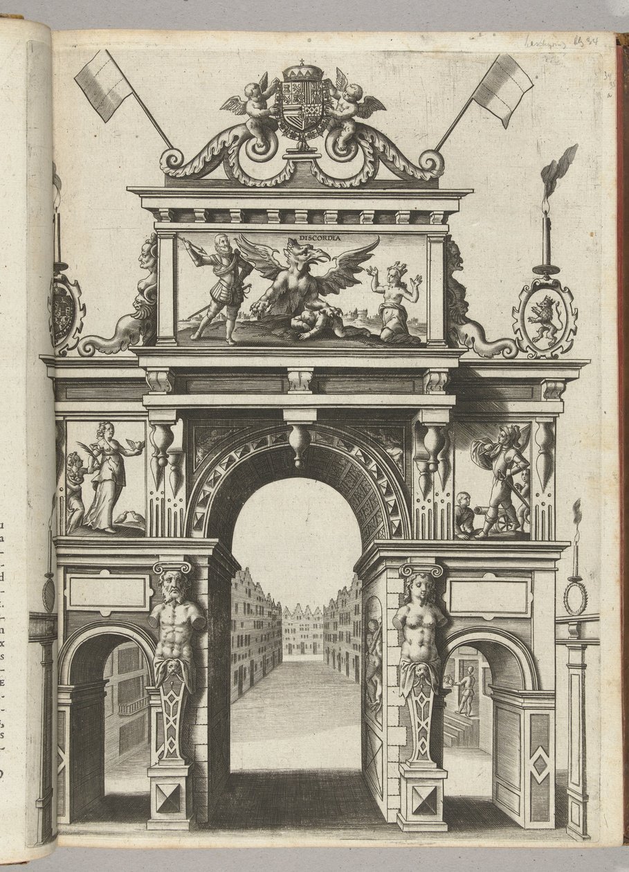 Ernst Belgica'yı Discordia'dan kurtarırken Zafer Kapısı, 1594 by Anonymous