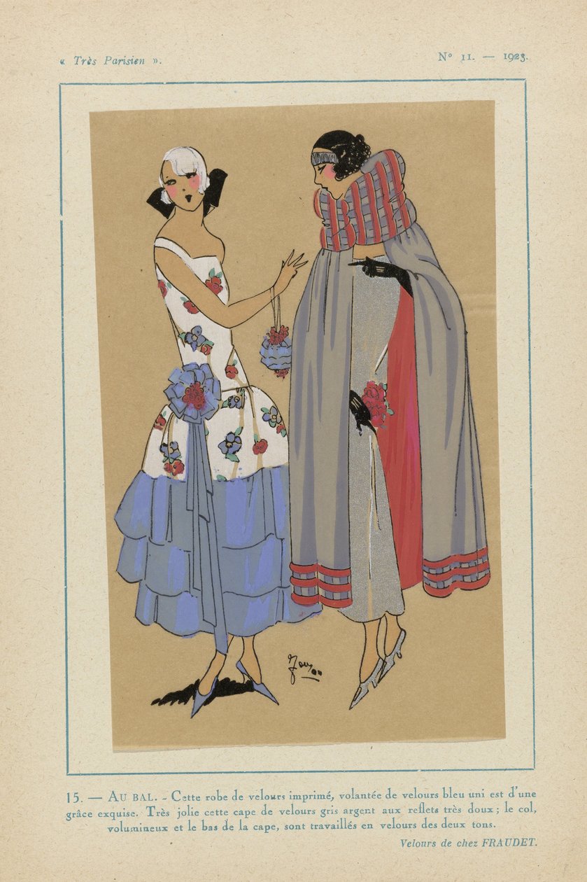 Çok Parisli, 1923, Sayı 11: 15. - AU BAL. - Bu kadife elbise... by Anonymous