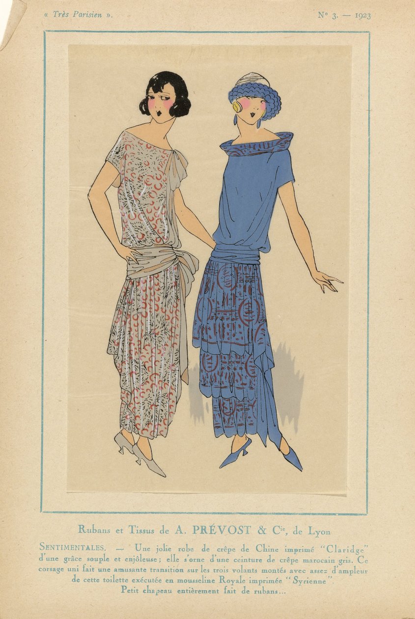 Çok Parisli, 1923, No. 3: Kurdeleler ve Kumaşlar, A. PRÉVOST...SENTIMENTALES... by Anonymous