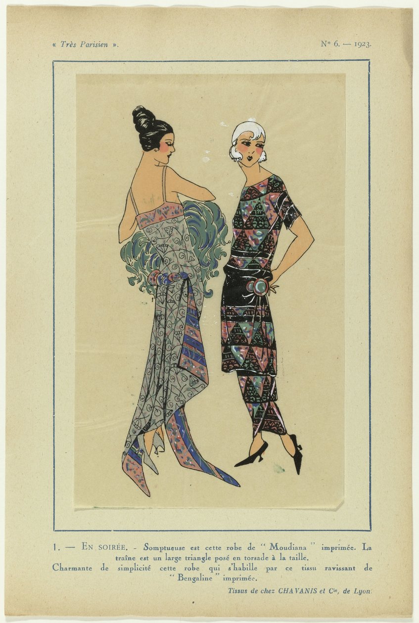 Çok Parisli, 1923, No 6: 1 - AKŞAM. - Görkemli bu elbise... by Anonymous