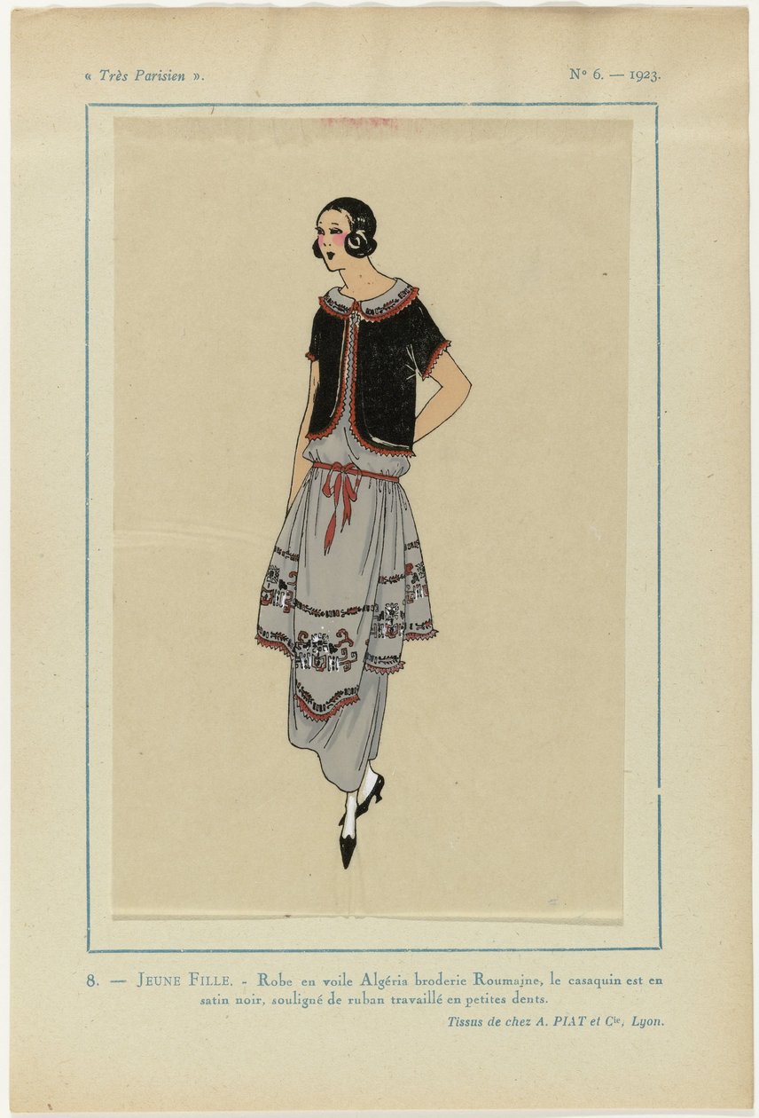 Çok Parisli, 1923, No 6: 8. GENÇ KIZ. - Cezayir tesettür elbise... by Anonymous