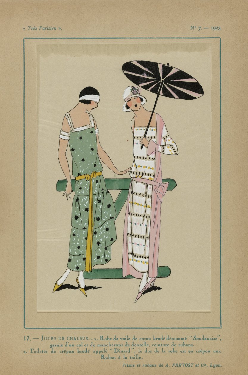 Çok Parisli, 1923, No 7: 17.- ISI GÜNLERİ. - 1. Pamuklu vual elbise... by Anonymous
