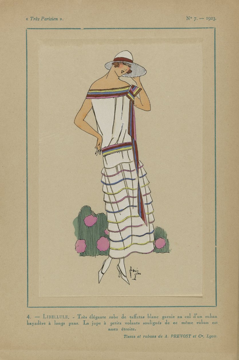 Çok Parisli, 1923, No 7: 4.- DRAGONFLY. - Çok şık tafta elbise... by Anonymous