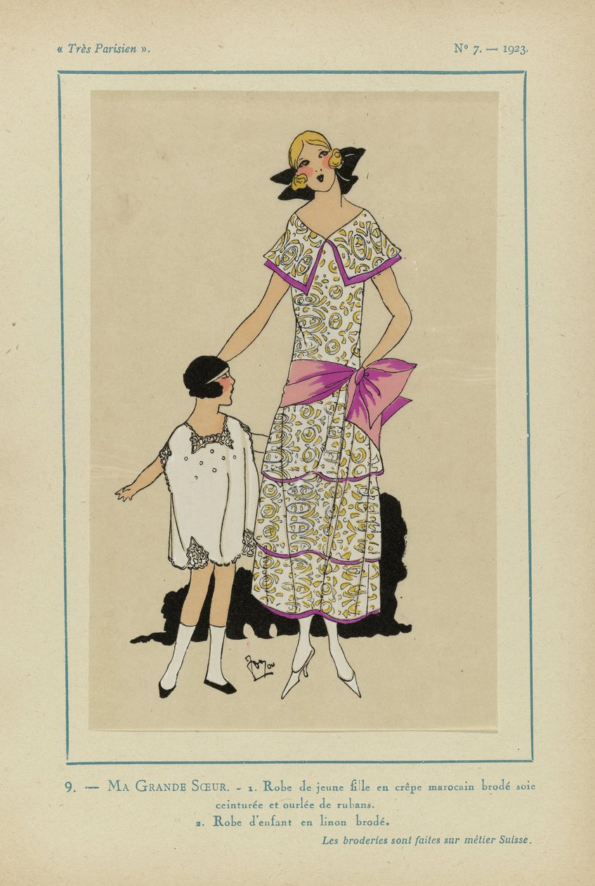 Çok Parisli, 1923, No 7: 9.- KARDEŞİM. - 1. Genç kız elbisesi... by Anonymous