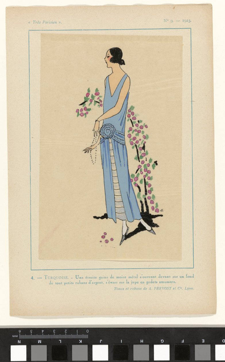 Çok Parisli, 1923, No 9: 4. - TURKUAZ. - Dar bir hareli kılıf... by Anonymous