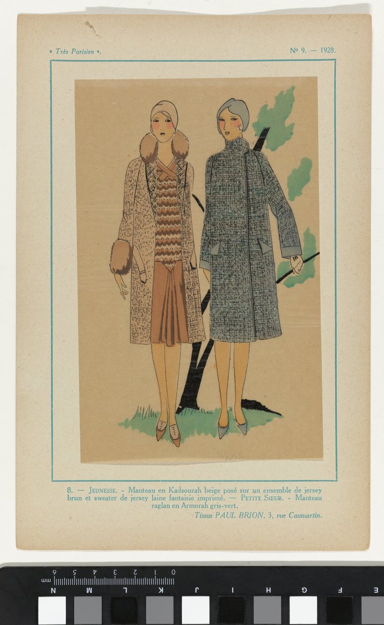 Çok Parisli, 1928, No. 9: 8.- GENÇ. Kadsoura ceket... by Anonymous