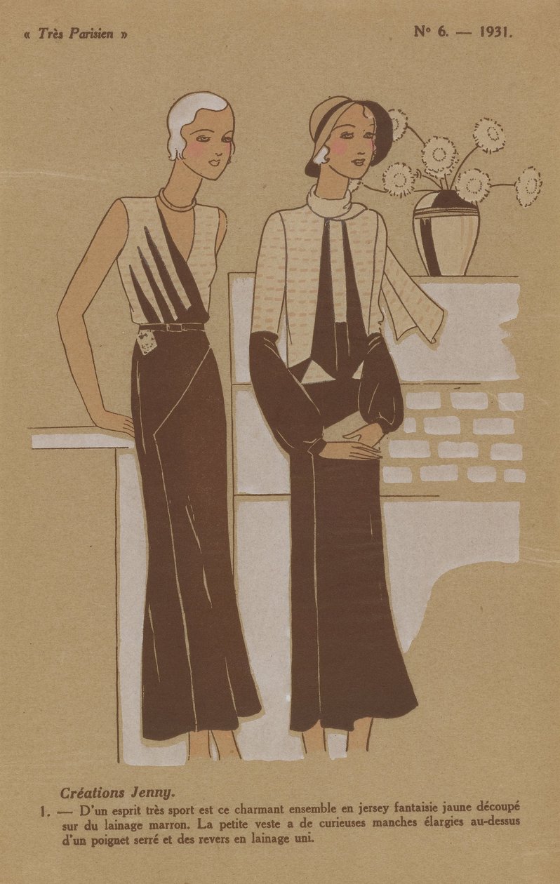 Çok Parisli, 1931, No. 6: Creations Jenny. / 1. - Çok sportif bir ruhla.... by Anonymous