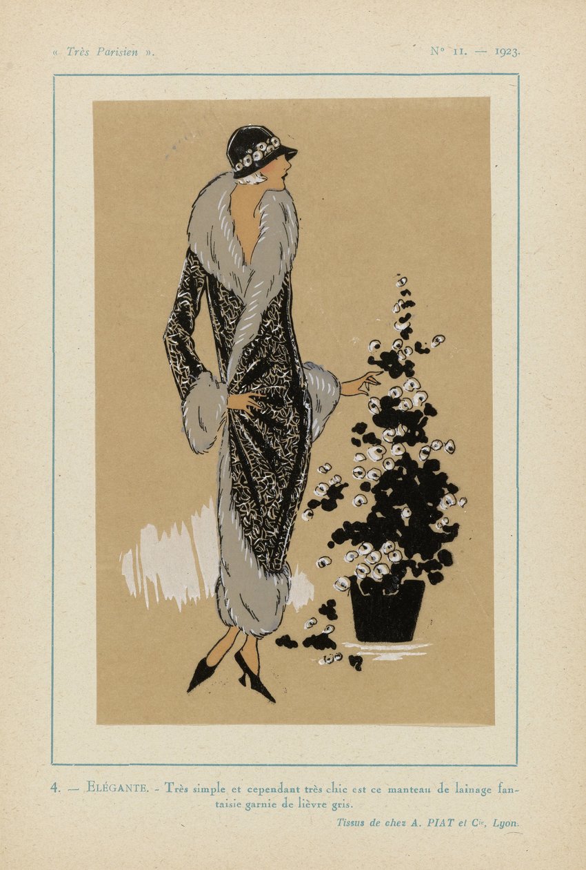 Çok Parisli. Moda, Şık, Zarafet Çok Parisli, 1923, No 11: 4. - ZARİF. - Çok sade ve bir o kadar da şık... by Anonymous