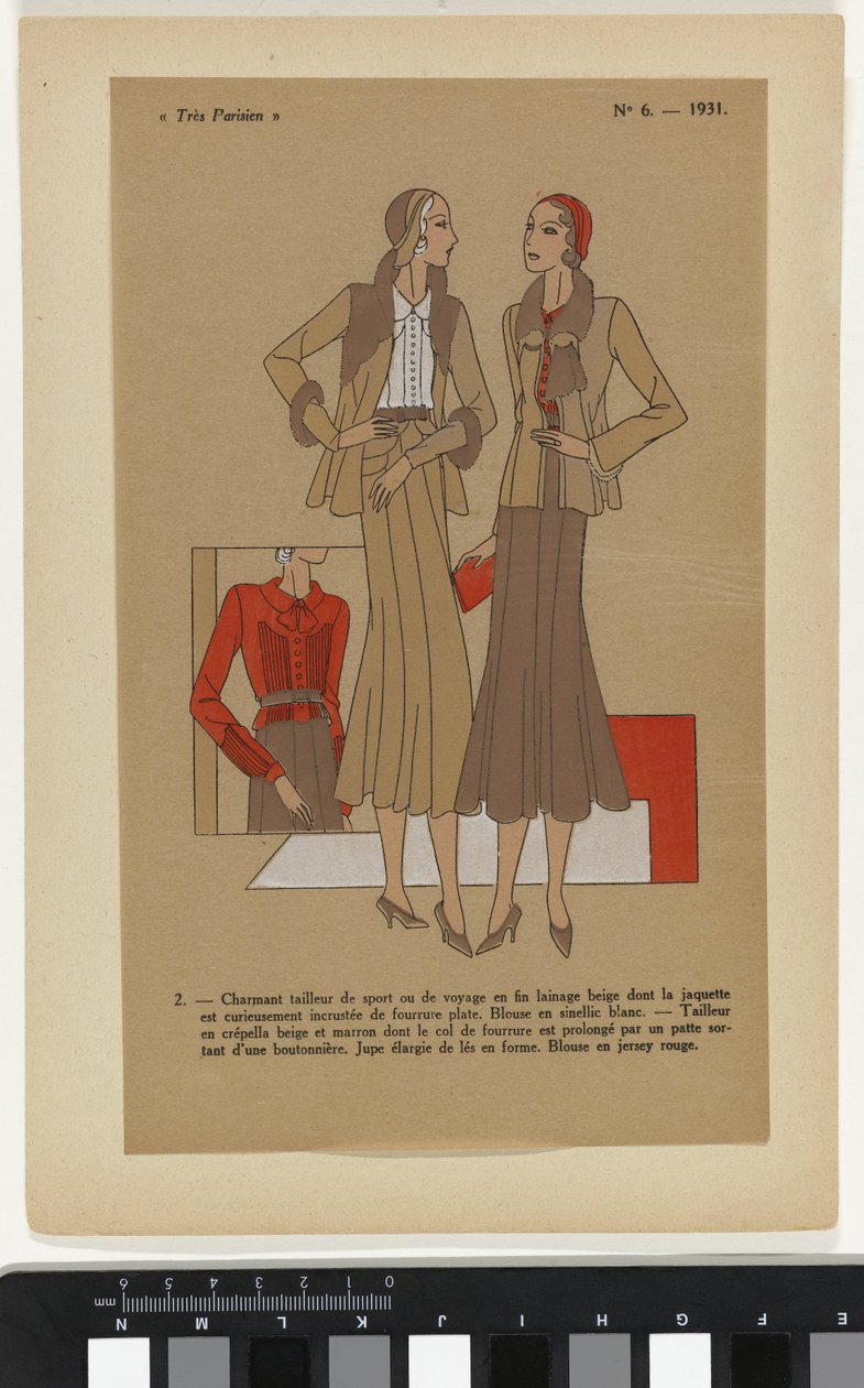 Çok Parisli. La Mode, Le Chic, L'Elegance Çok Parisli, 1931, No. 6: 2. - Büyüleyici spor takım elbise... by Anonymous