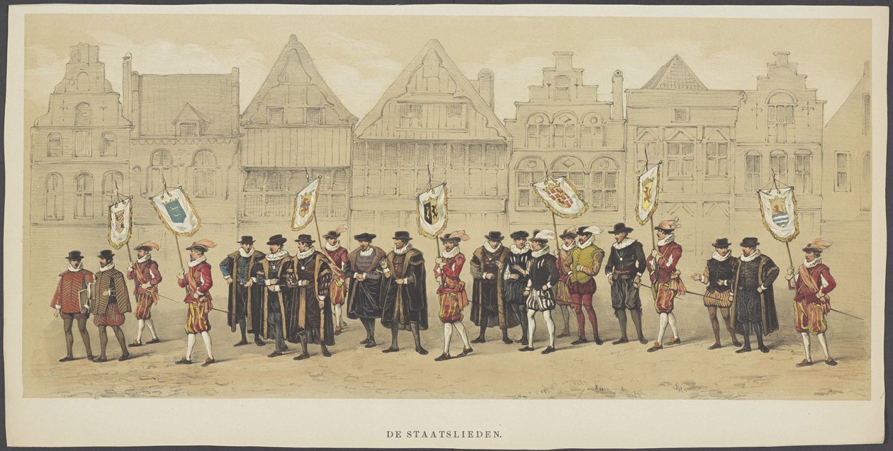 Utrecht Maskeli Balo, c levhası: Devlet Adamları, 1856 Devlet Adamları (nesne üzerindeki başlık) Hollanda Özgürlüğünün Kurucuları, (William I zamanında) H.H. Utrecht Üniversitesi