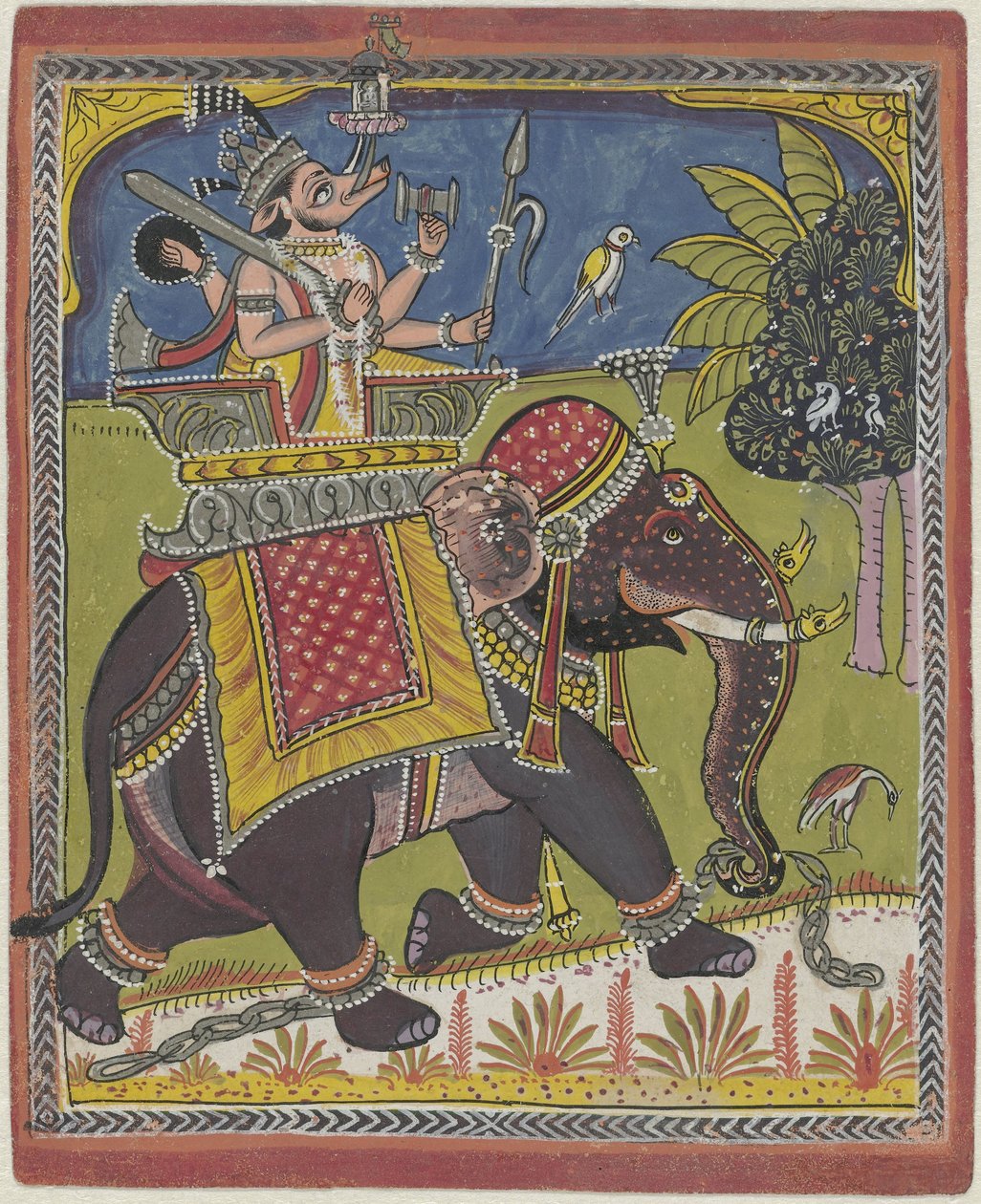 Varaha (Domuz olarak Vişnu) bir Fil sürme by Anonymous