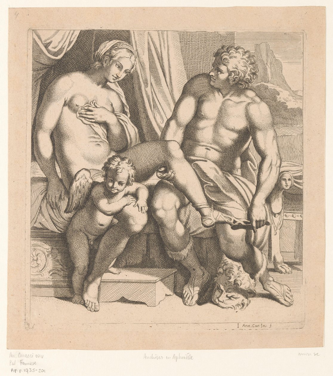 Venus en Anchises Roma'daki Farnese Sarayı'ndaki Çocuk Resimleri (dizi başlığı) by Anonymous
