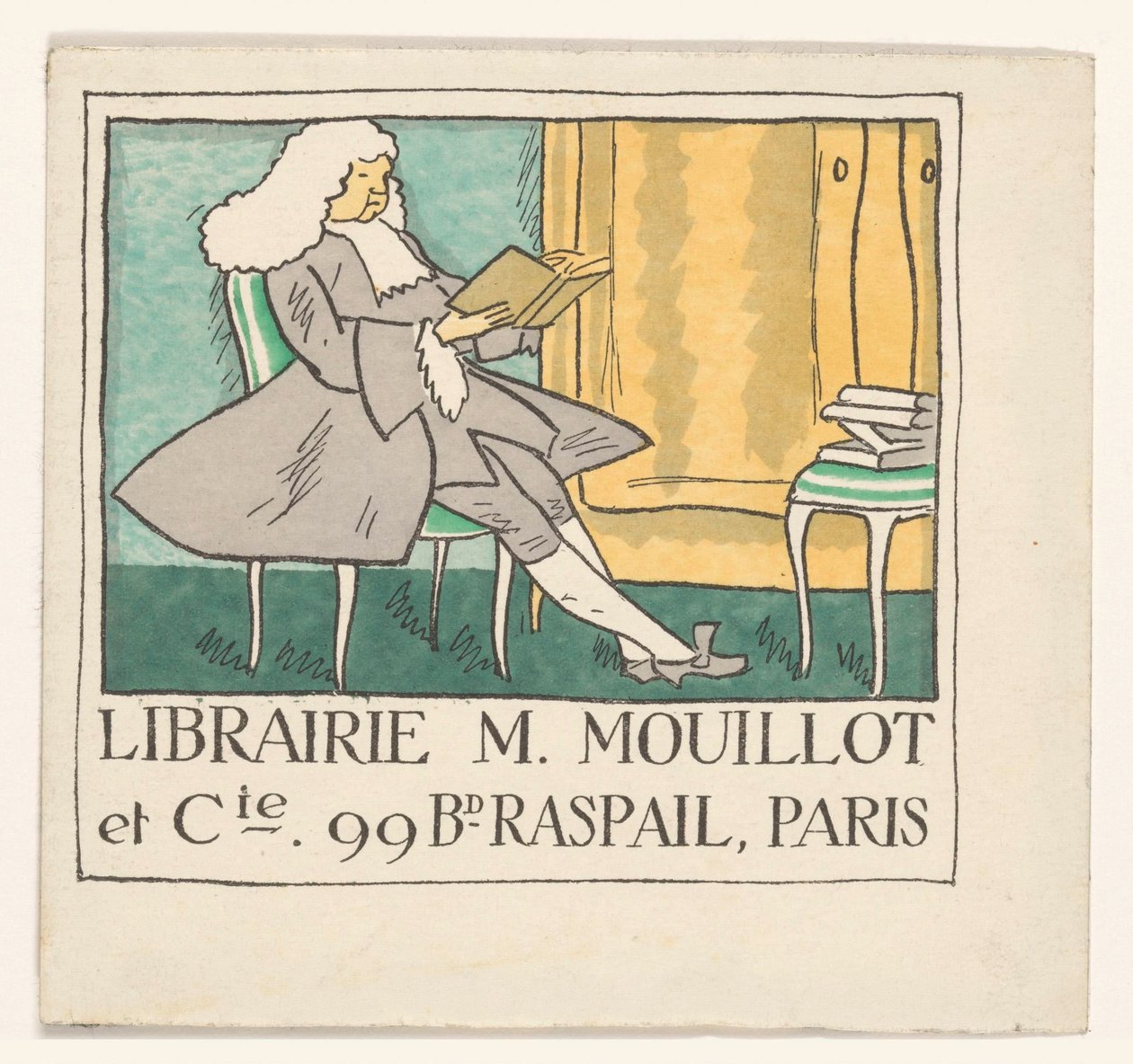 Paris'teki kitapçı M. Mouillot et cie'nin kartviziti by Anonymous
