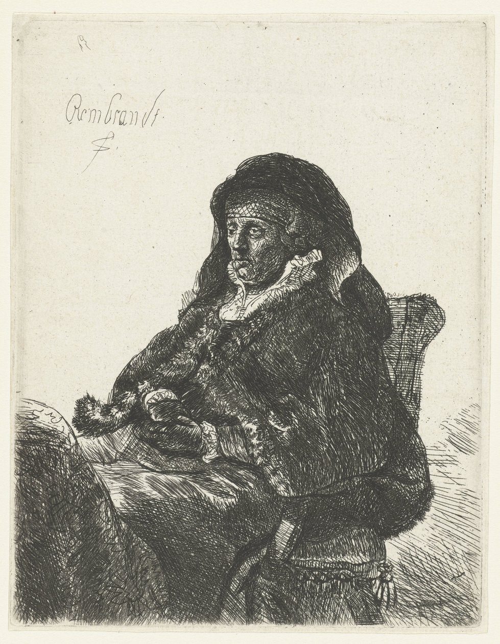 Siyah eldivenli dul Bir dul olarak Rembrandt