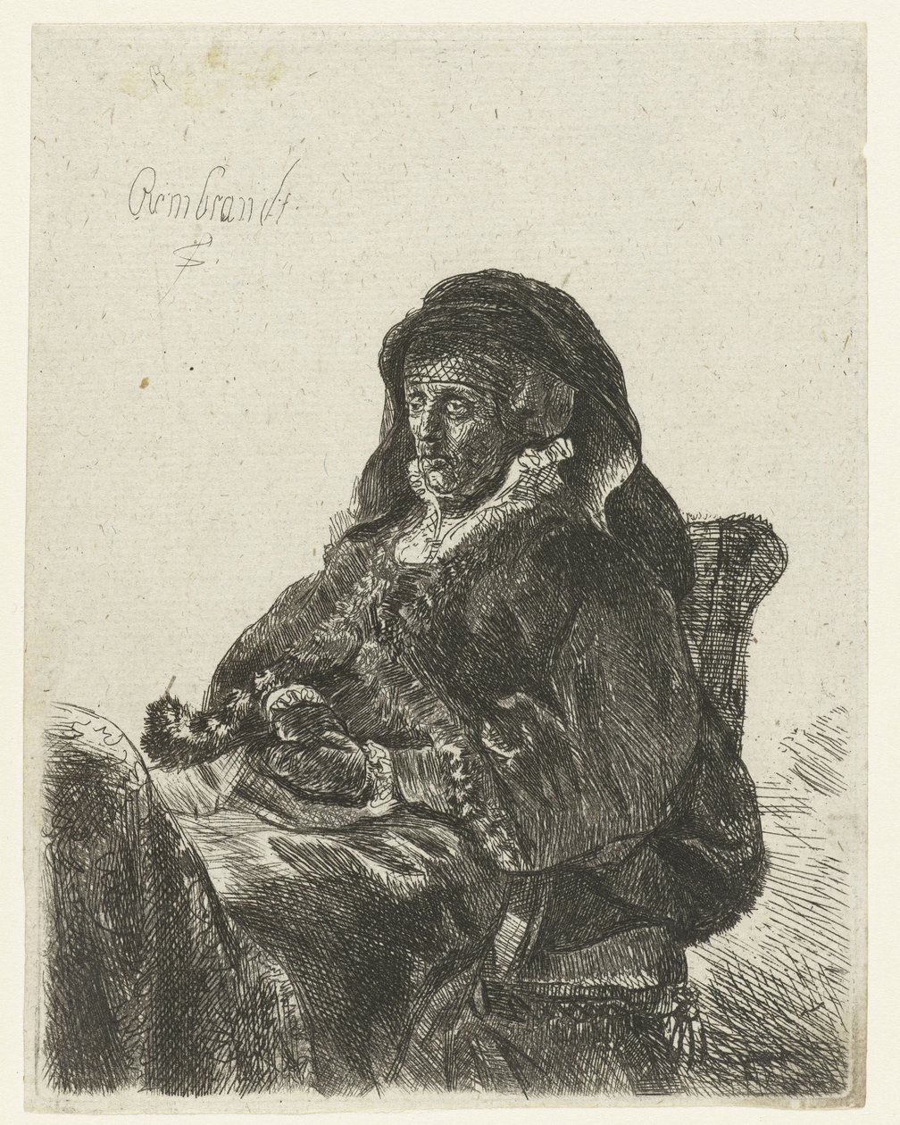 Siyah eldivenli dul Bir dul olarak Rembrandt