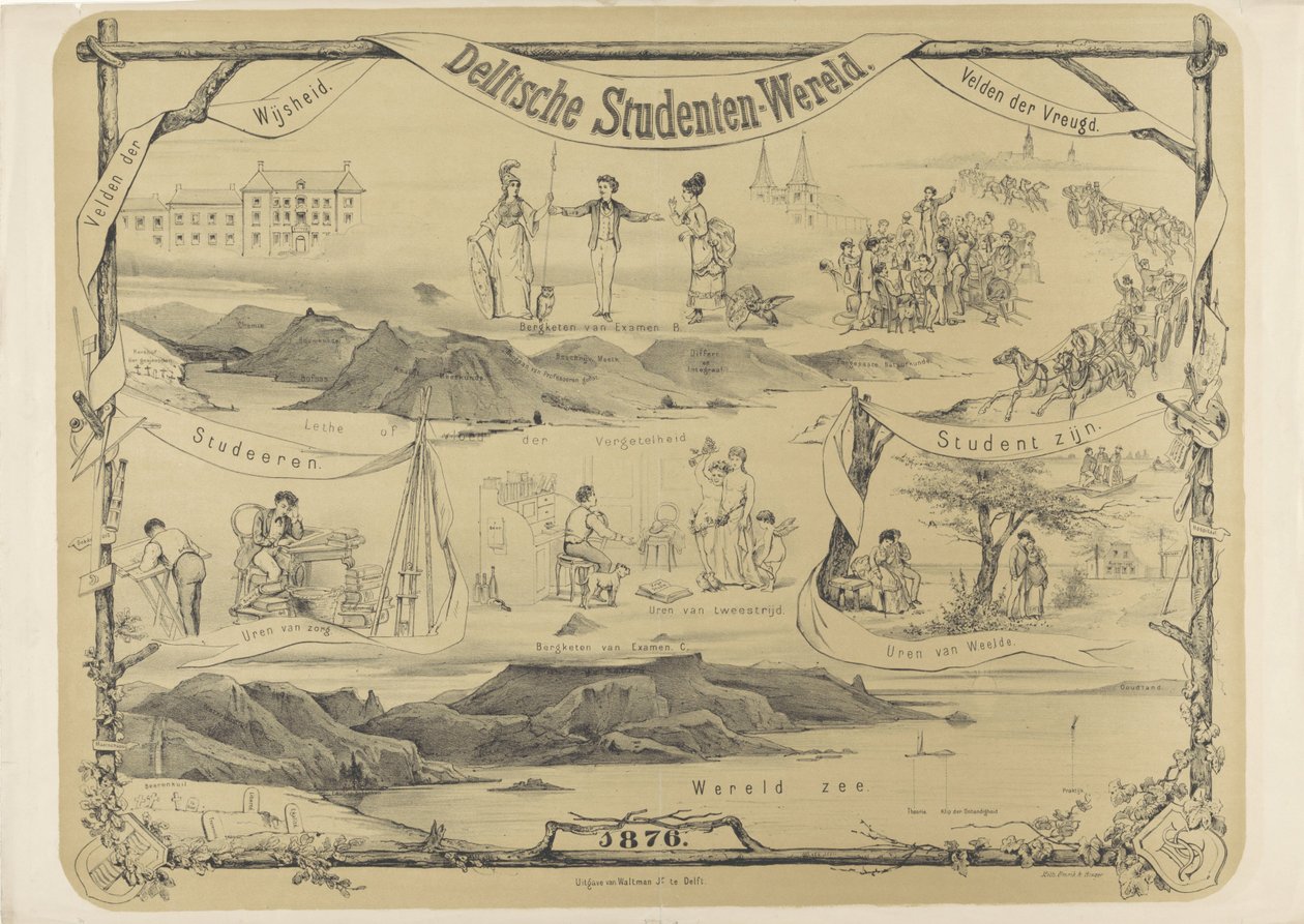 Delft öğrencisinin dünyası, 1876 Delft Öğrenci Dünyası (nesne üzerindeki başlık) by Anonymous
