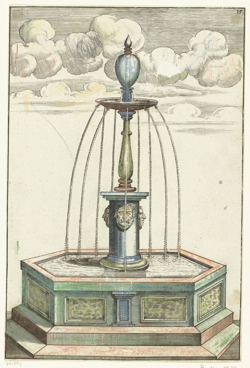 Kısa sütunlu altıgen lavabo Architectura Curiosa Nova (dizi adı) by Anonymous