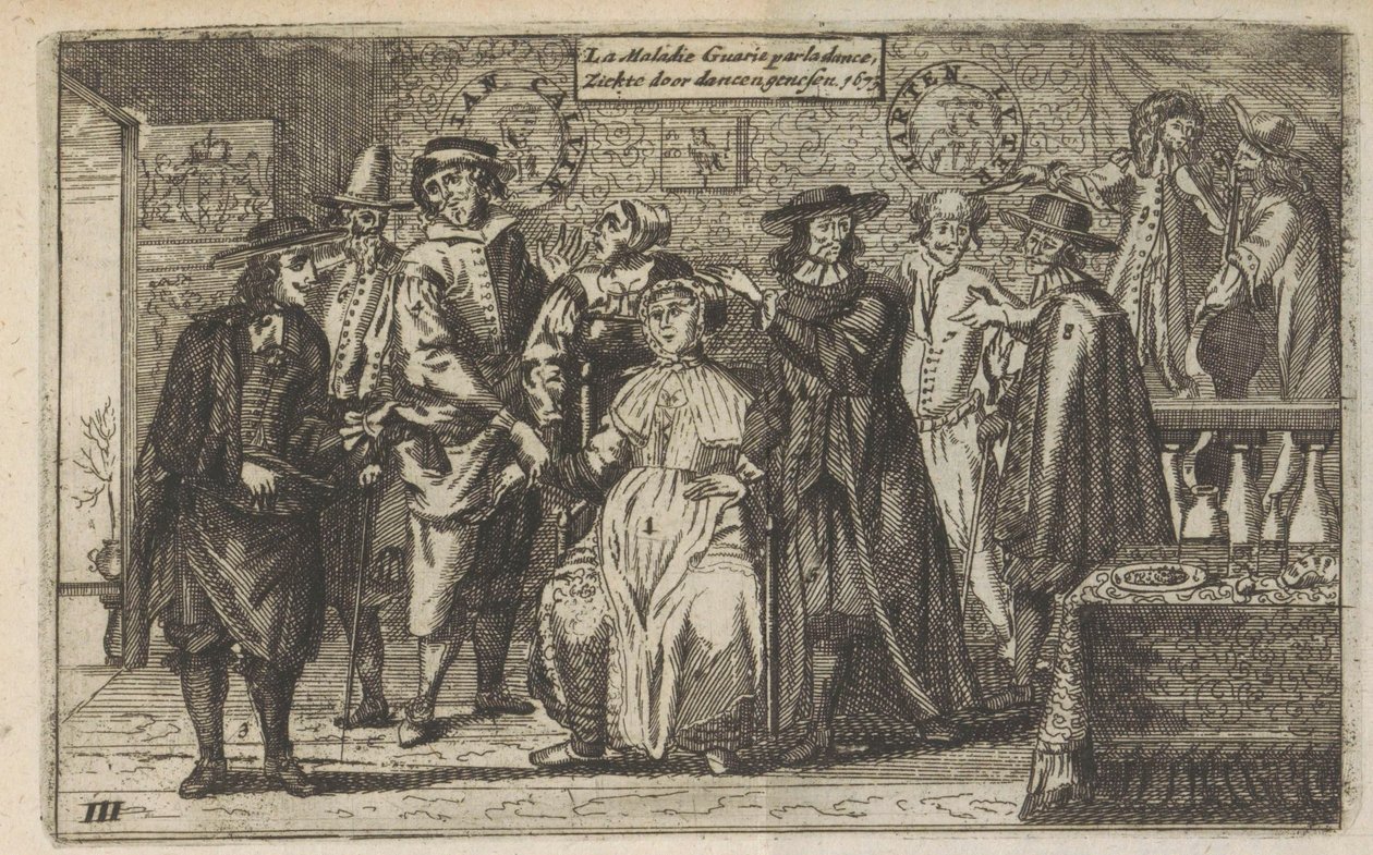 Dans Ederek Hastalığı Tedavi Etmek, 1673 La Maladie Guarie par la dance / Dans yoluyla hastalıkları tedavi etmek. 1673 (nesne üzerindeki başlık) by Anonymous