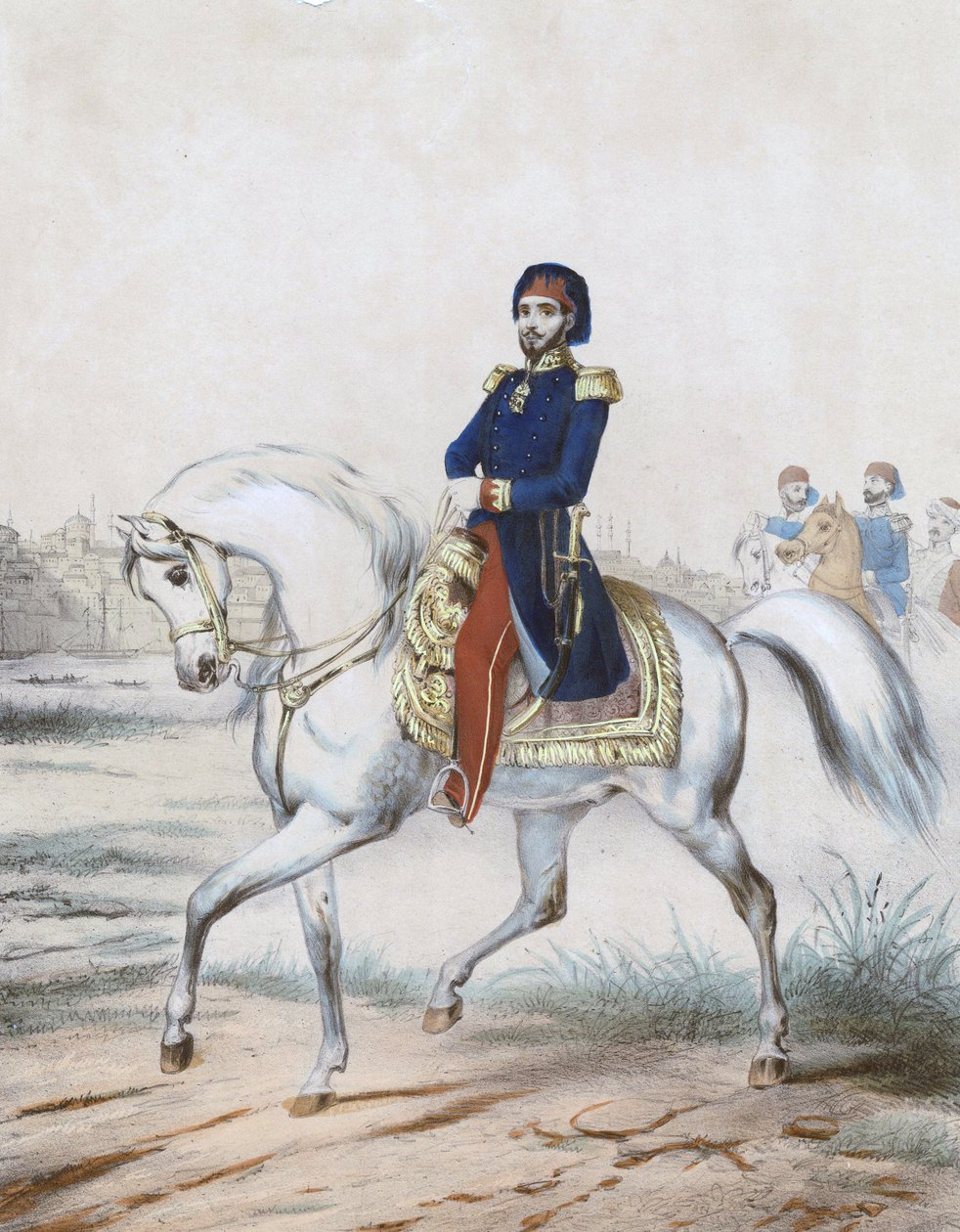 Abdülmecid Yer - Sultan I. Abdülmecid (1823-1861) - Anonim - 1853 - Renkli taş baskı - 37x27,4 - Özel Koleksiyon by Anonymous Anonymous
