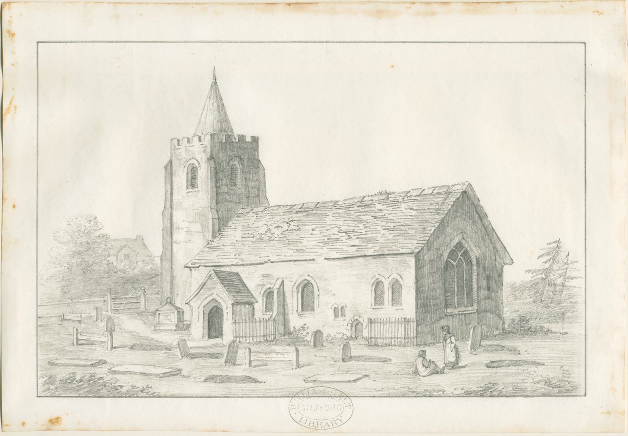 Acton Trussell Kilisesi : karakalem, nd [?19th Century] (çizim) by Anonymous Anonymous