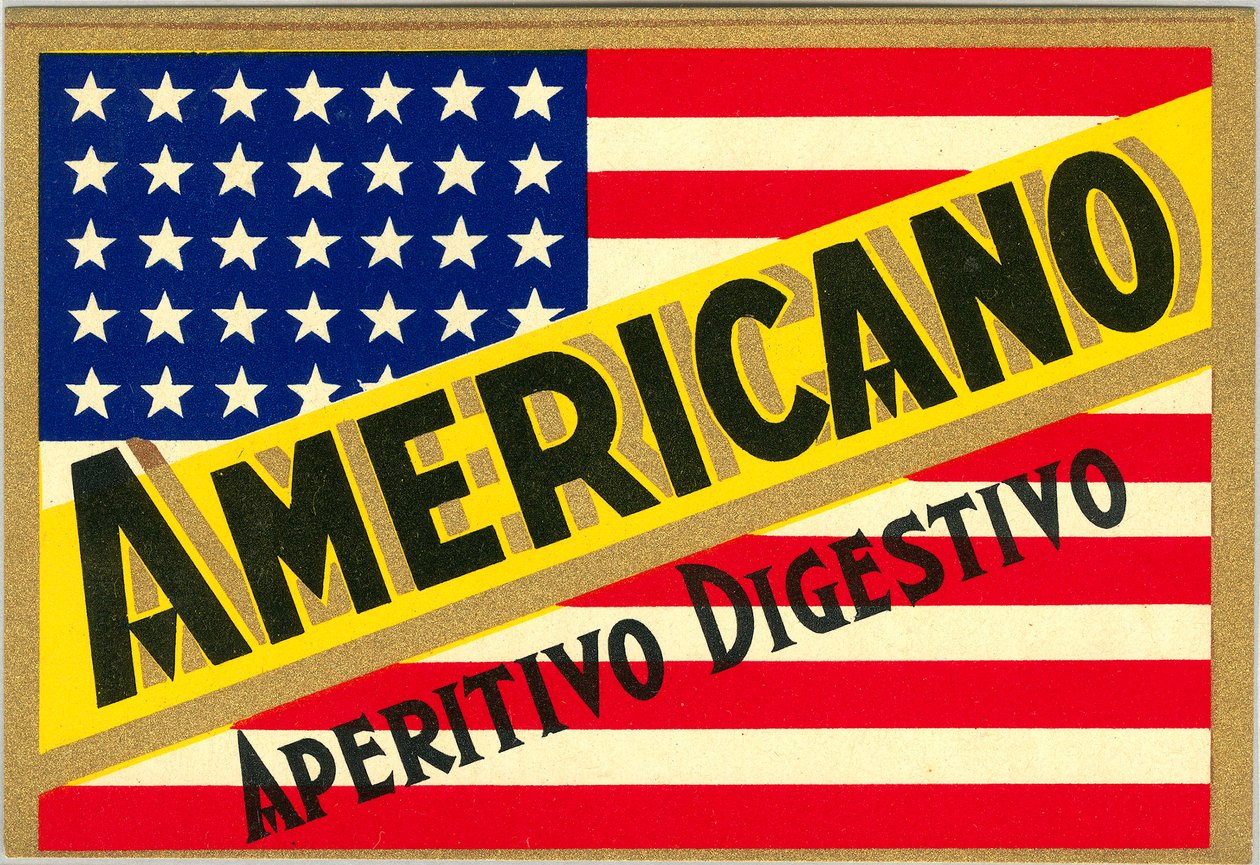 Amerikan bayrağı ile İtalyan kısa içki Americano için reklam by Anonymous Anonymous