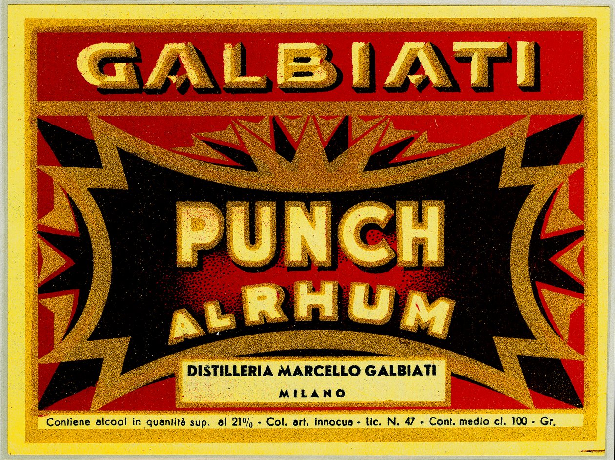 Rom punch Marcello Galbiati için reklam (kromolitografi) by Anonymous Anonymous