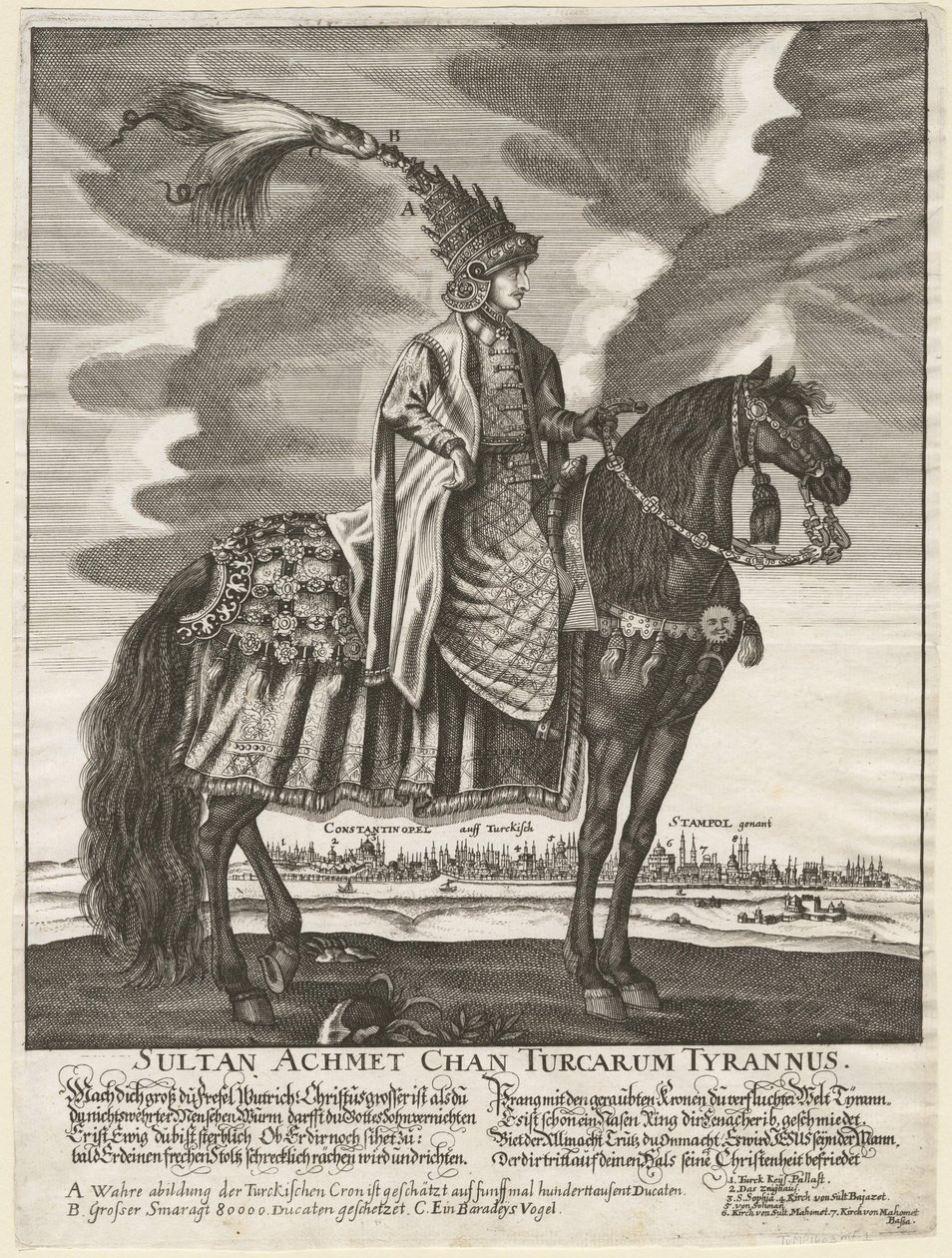 III. Ahmet - Sultan III. Ahmed (1673-1736) - Anonim - 1710 - Bakır işleme - 37,5x28 - Özel Koleksiyon by Anonymous Anonymous