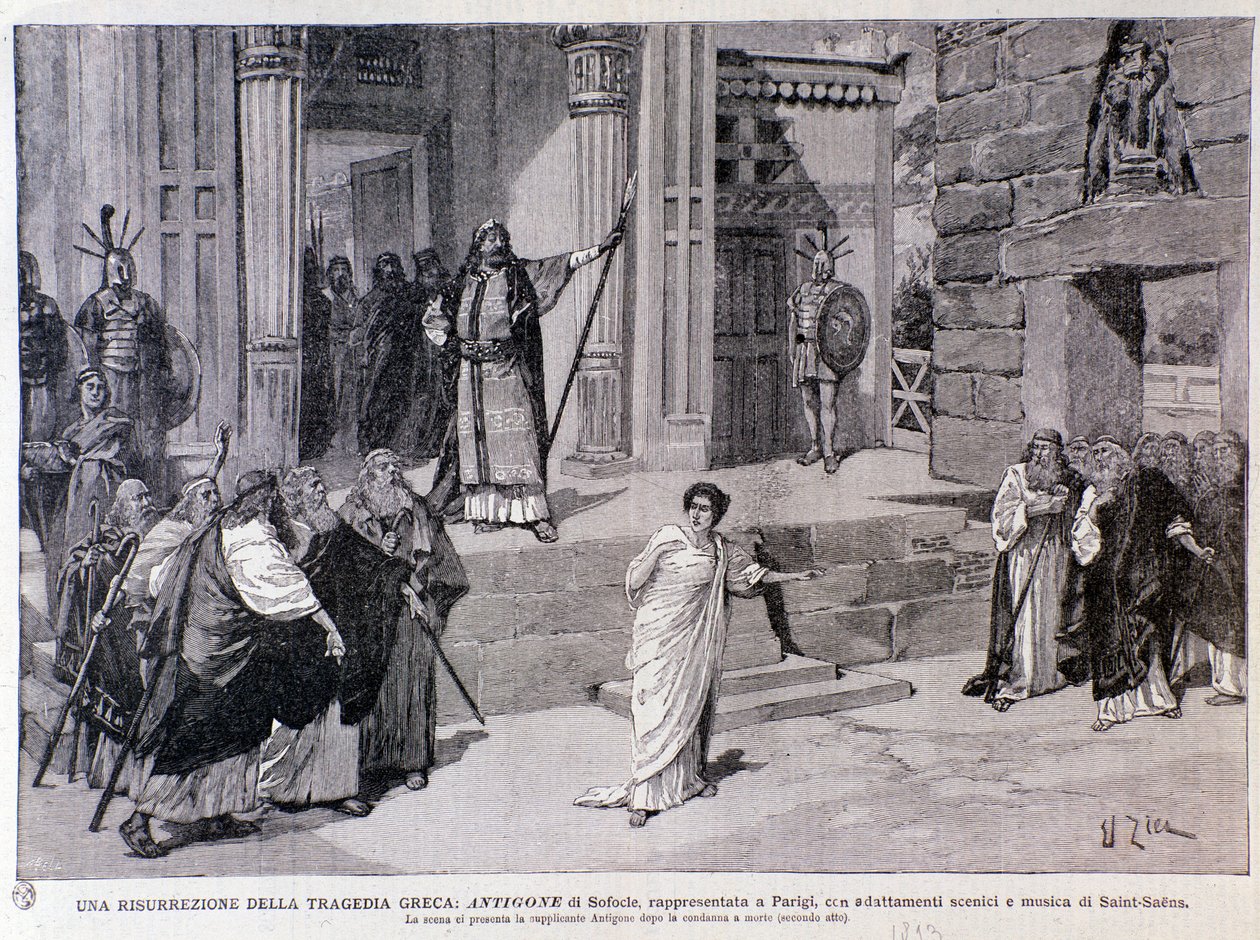 Antigone ölüme mahkum edildi. Müzikleri Camille Saint-Saens