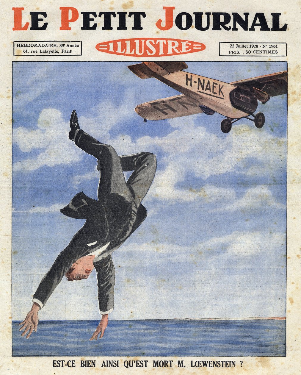 Belçikalı bankacı Alfred Loewenstein, 4 Temmuz 1928