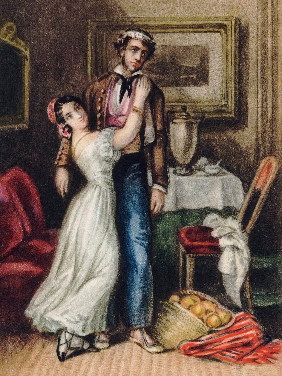 Carmen, Merimee, Prosper (1803-1870) tarafından. Renkli Litografi by Anonymous Anonymous