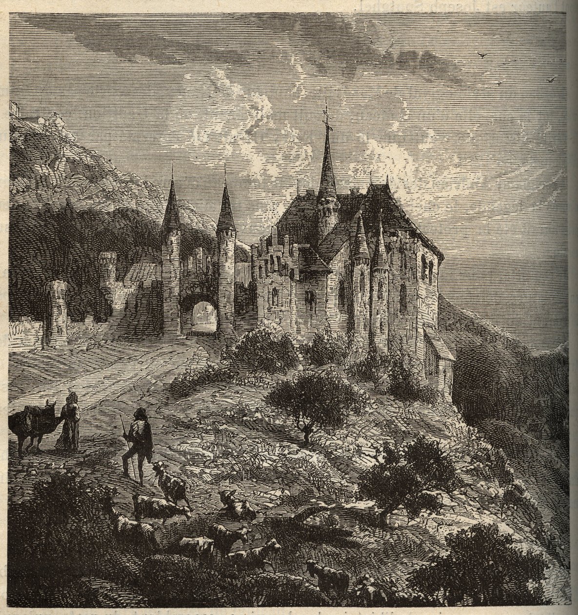 Chateau du Montet - Vandoeuvre-les-Nancy - Lorraine - “” PATRIE” üzerine gravür - LUCIEN HUARD TARAFINDAN 6 CİLTTE FRANSA
