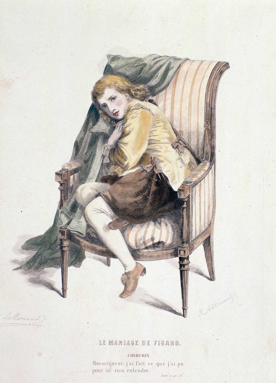 Figaro'nun Evliliği'ndeki Cherubino karakteri, Mozart'ın operası (1837) by Anonymous Anonymous