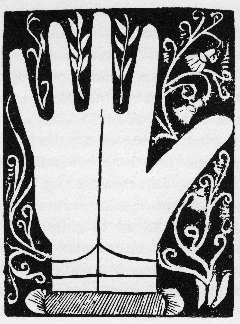 Chiromancia - Satürn Çizgisi - Andre Corvo tarafından “The Art of Chyromance” içinde 1545 gravürü - Özel Koleksiyon by Anonymous Anonymous