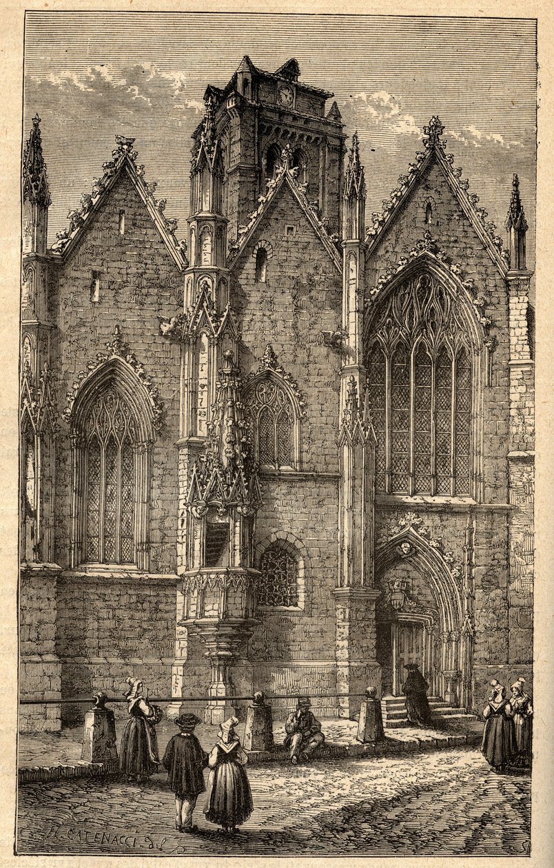Notre-Dame Kilisesi (Notre Dame) Cam - Cam (Ille-et-Vilaine) - “” PATRIE” üzerine gravür - LUCIEN HUARD TARAFINDAN 6 CİLTTE FRANSA
