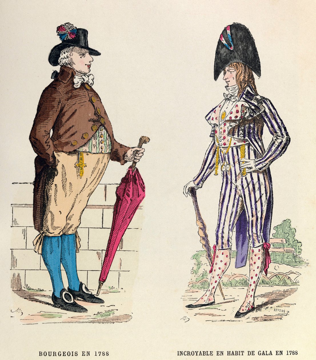 1788 yılında gala elbisesi içinde bir burjuva ve bir İnanılmaz kostümü - özel koleksiyon by Anonymous Anonymous