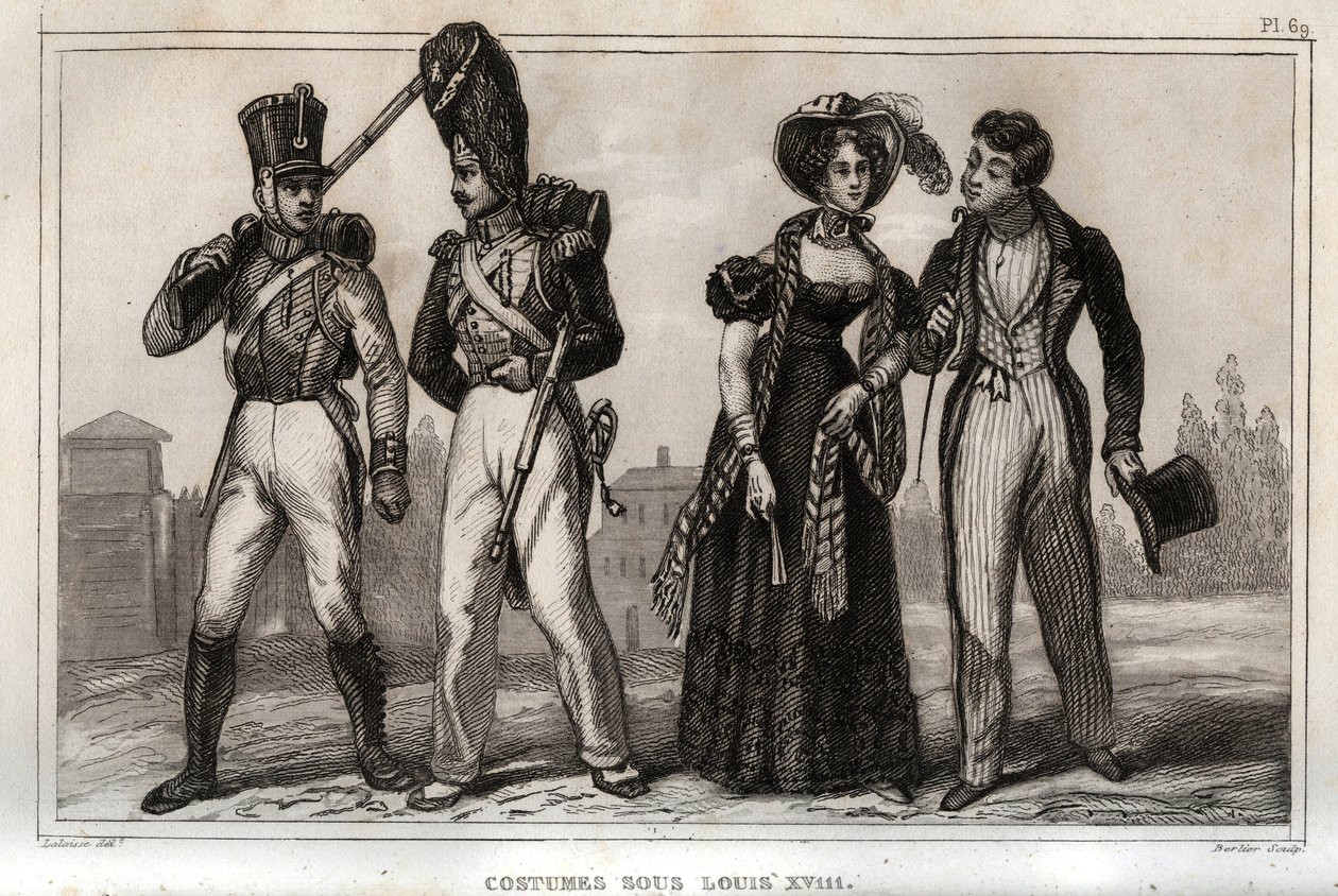 Louis XVIII altındaki kostümler. "" Le Monde