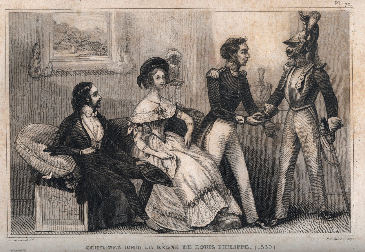 Louis Philippe (1839) yönetimi altındaki kostümler. "" Le Monde