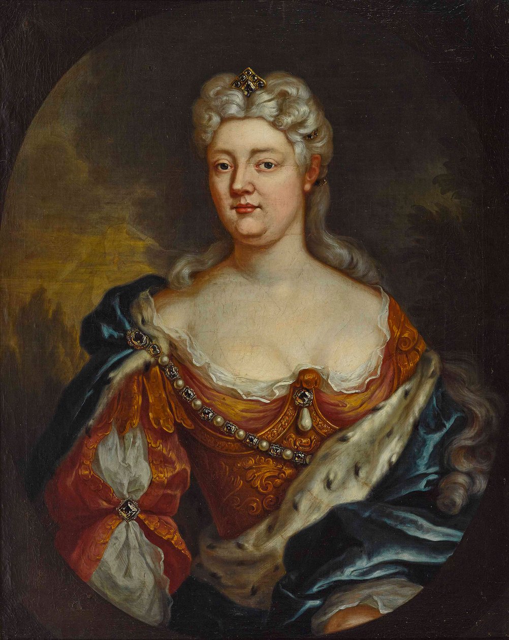 Nassau-Saarbruecken Kontesi Palatine Caroline (1704-1774) - Anonim. Tuval üzerine yağlı boya, c. 1725. Ebat : 85x67 cm Özel Koleksiyon by Anonymous Anonymous