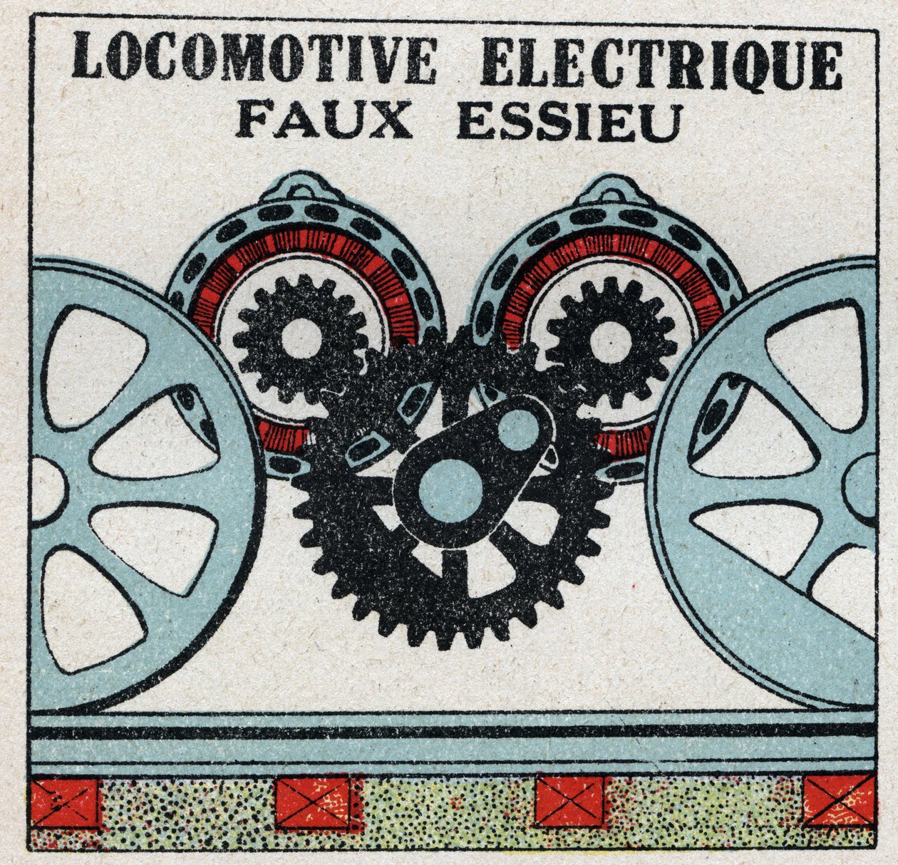 Elektrikli demiryolları: elektrikli bir lokomotifin sahte aksı. 1925