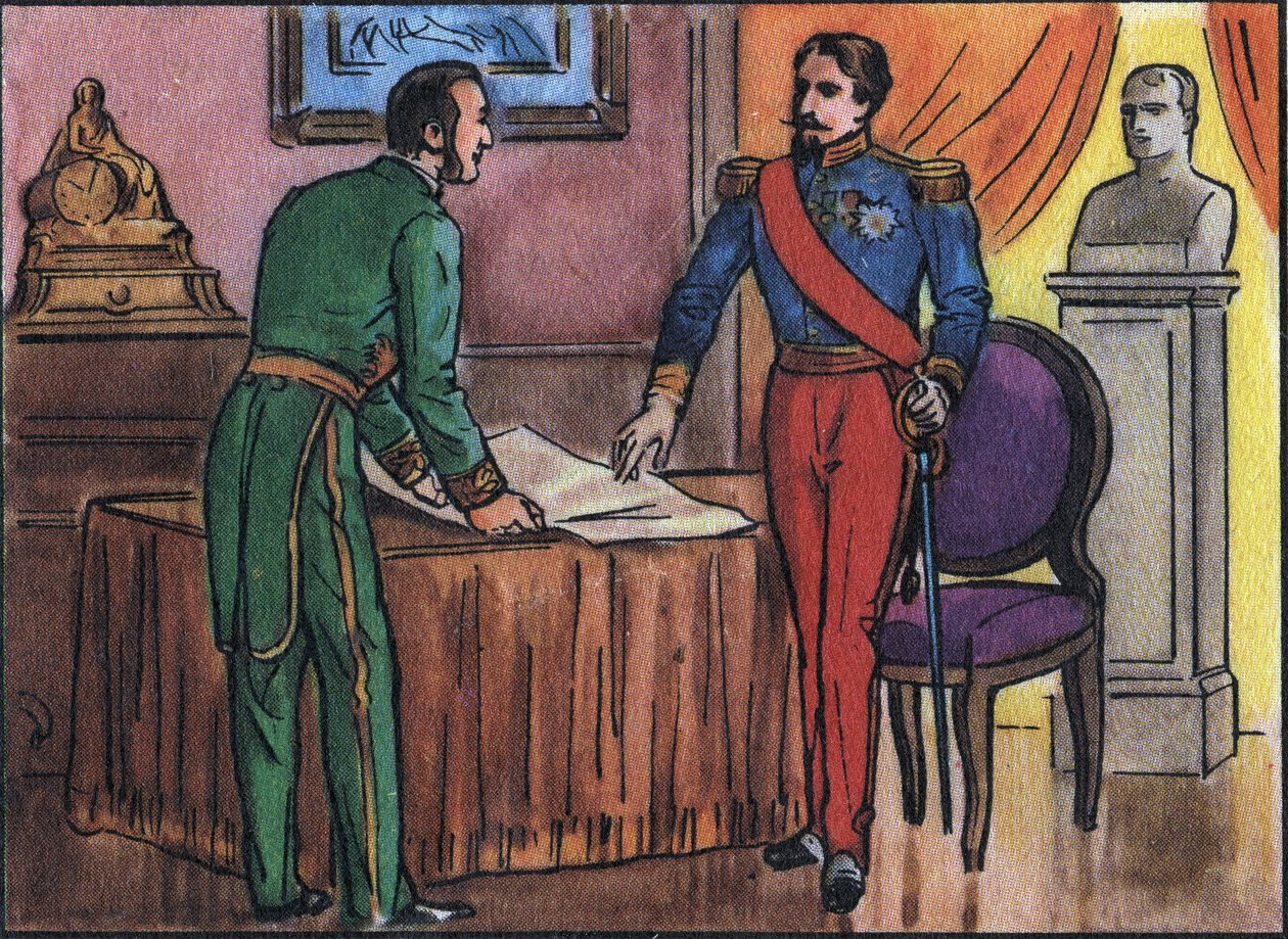 İmparator Napolyon III (1808-1873), Baron Georges Haussmann (1809-1891) ile Fransa Hükümdarları ve Devlet Başkanları Koleksiyonunda Anonim resim. 20. yüzyıl. Özel koleksiyon. by Anonymous Anonymous