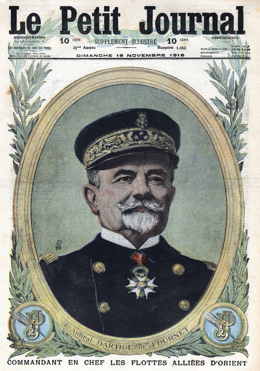 Birinci Dünya Savaşı 1914-1918 (14-18 Savaşı). Doğu Müttefik Filoları Başkomutanı Amiral Dartige du Fournet