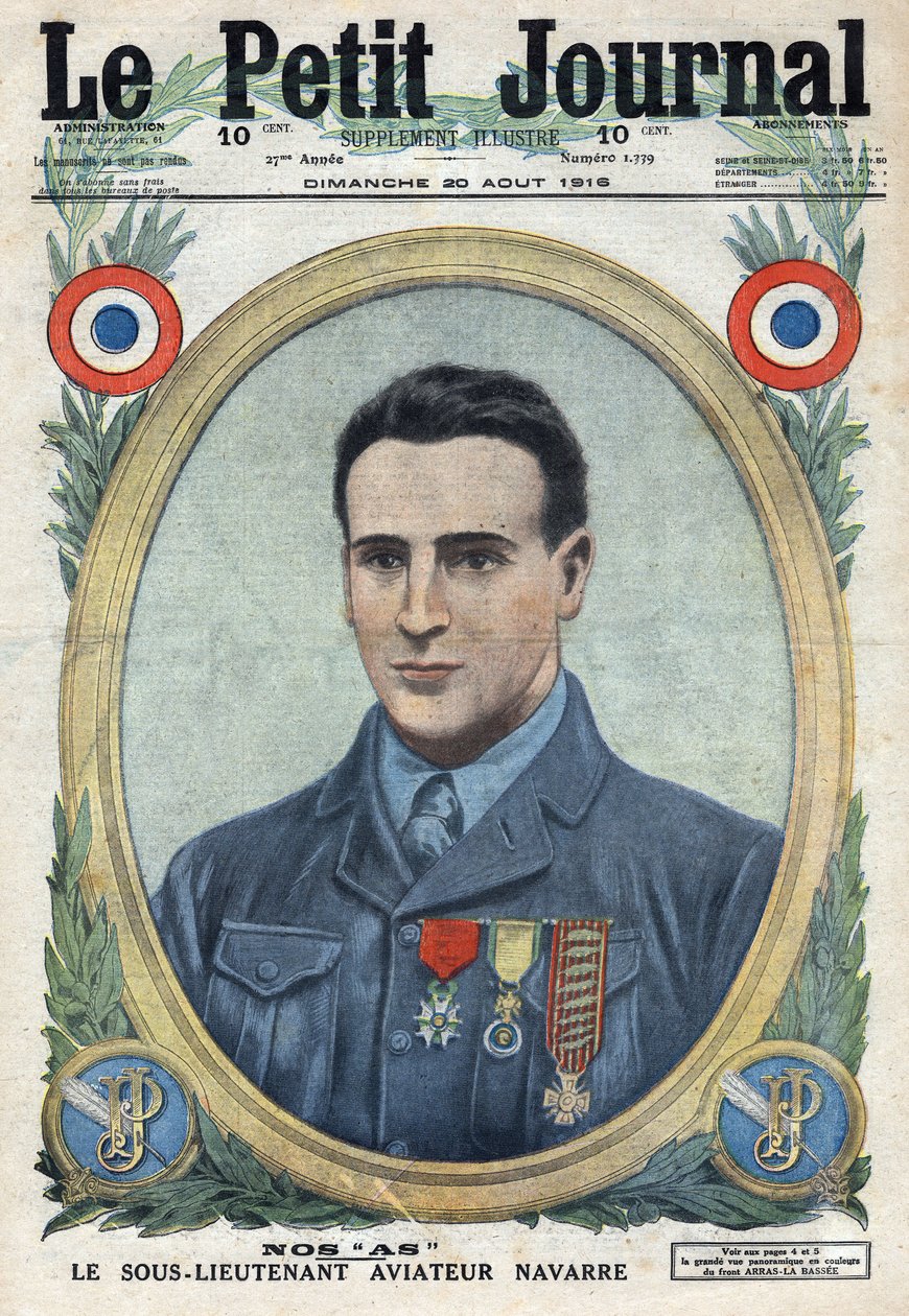 Birinci Dünya Savaşı 1914-1918 (14-18 Savaşı). Fransız ordusunun havacı Jean Navarre
