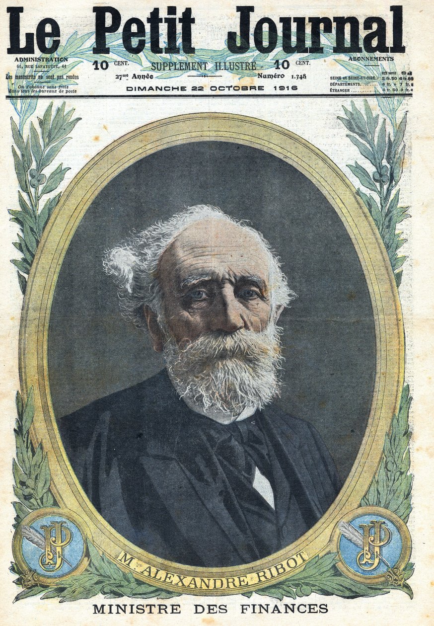 Birinci Dünya Savaşı 1914-1918 (14-18 Savaşı). Fransız Maliye Bakanı Alexandre Ribot