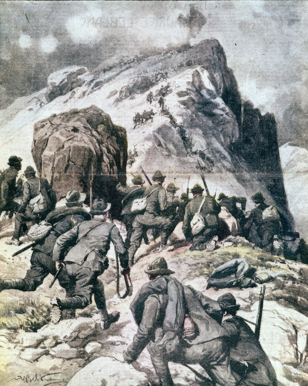 Birinci Dünya Savaşı: “” İtalyan Alp avcıları (alpino veya alpini) Cauriol